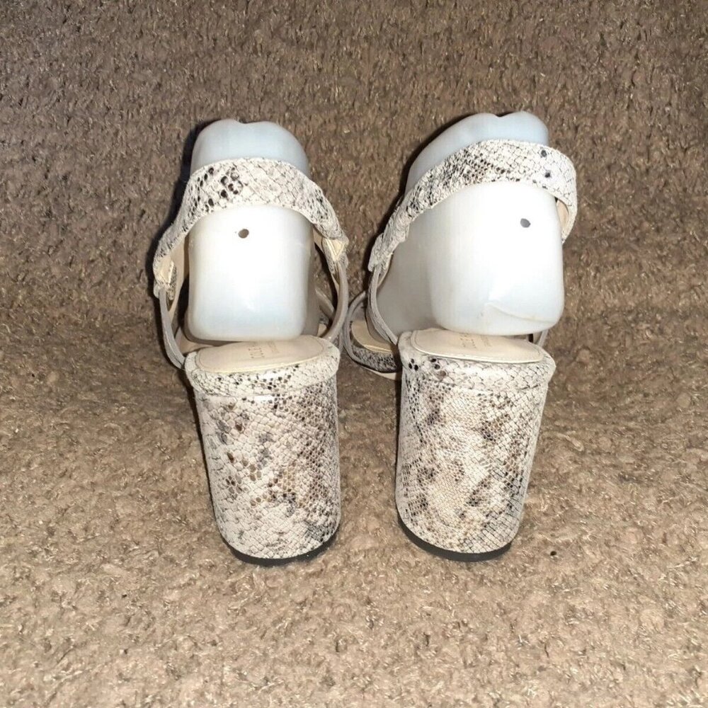 COLE HAAN-ADELE-Metallic Snakeskin Nubuck-Slingback Sandals-Sz 9B-Near Mint - Picture 5 of 7
